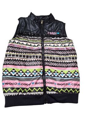 Coogi Puffy Vest Youth Full Zip Puffer Unisex Kids Boys Girls Sz 5 Colorful H131
